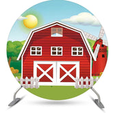 Lofaris Red House Farm Sun Grass Round Birthday Backdrop